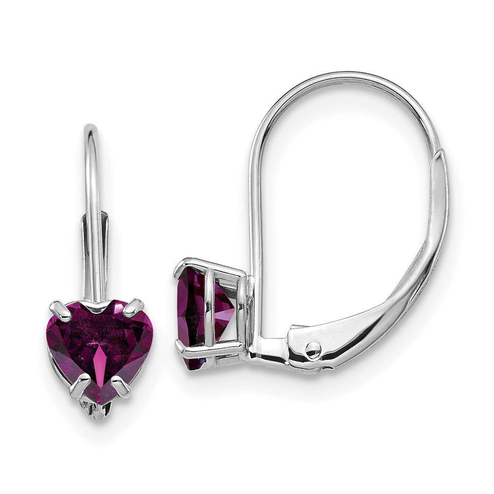 Heart Gemstone Leverback Earrings