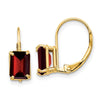 Emerald-Cut Gemstone Leverback Earrings