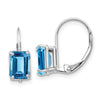 Emerald-Cut Gemstone Leverback Earrings