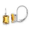 Emerald-Cut Gemstone Leverback Earrings