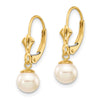 Gold FWC Pearl Dangle Leverback Earrings