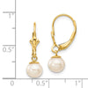 Gold FWC Pearl Dangle Leverback Earrings