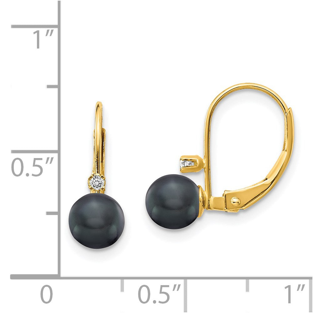 FWC Pearl & Diamond Leverback Earrings