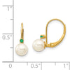 5-5.5 White Round FWC Pearl & Gemstone Leverback Earrings