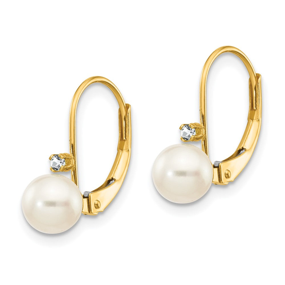FWC Pearl & Diamond Leverback Earrings