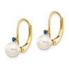 5-5.5 White Round FWC Pearl & Gemstone Leverback Earrings