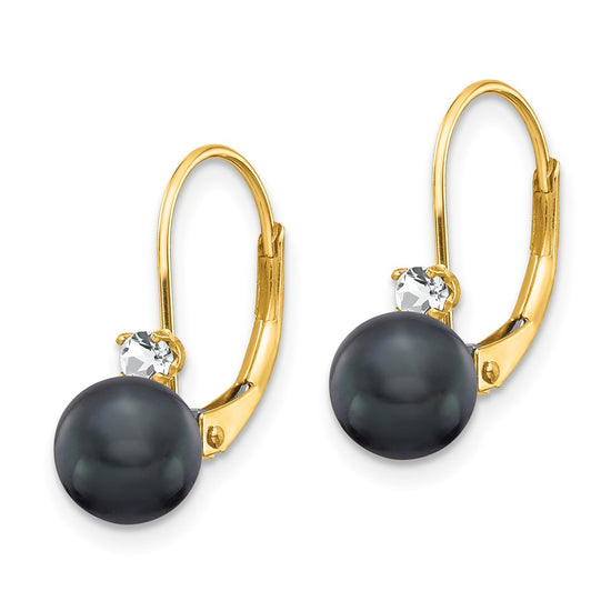 FWC Pearl & Diamond Leverback Earrings