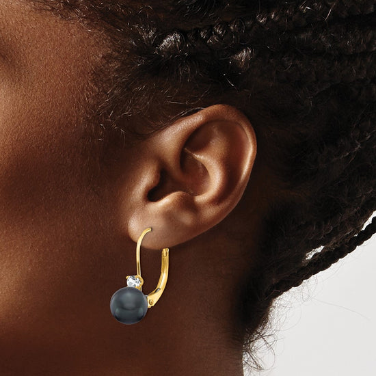 FWC Pearl & Diamond Leverback Earrings