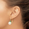 6-6.5 White Round FWC Pearl & Gemstone Leverback Earrings