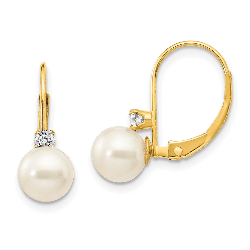 FWC Pearl & Diamond Leverback Earrings