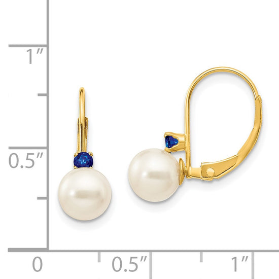6-6.5 White Round FWC Pearl & Gemstone Leverback Earrings