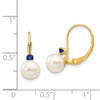 6-6.5 White Round FWC Pearl & Gemstone Leverback Earrings