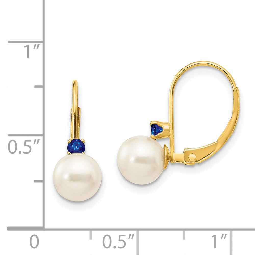 6-6.5 White Round FWC Pearl & Gemstone Leverback Earrings