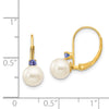 6-6.5 White Round FWC Pearl & Gemstone Leverback Earrings