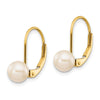 Round Freshwater Cultured Pearl Leverback Earrings