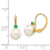 7-7.5 White Round FWC Pearl & Gemstone Leverback Earrings