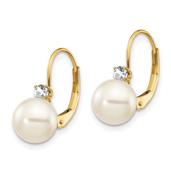 FWC Pearl & Diamond Leverback Earrings