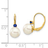 7-7.5 White Round FWC Pearl & Gemstone Leverback Earrings