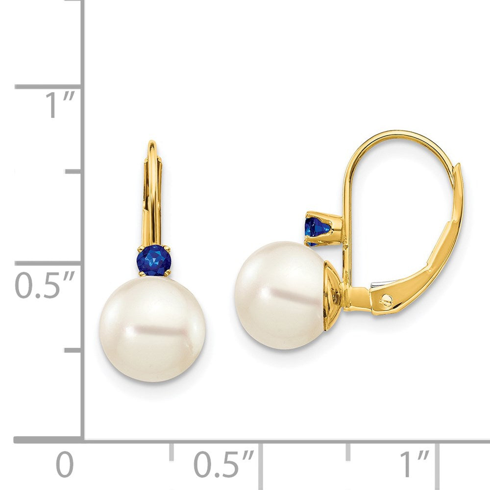 7-7.5 White Round FWC Pearl & Gemstone Leverback Earrings