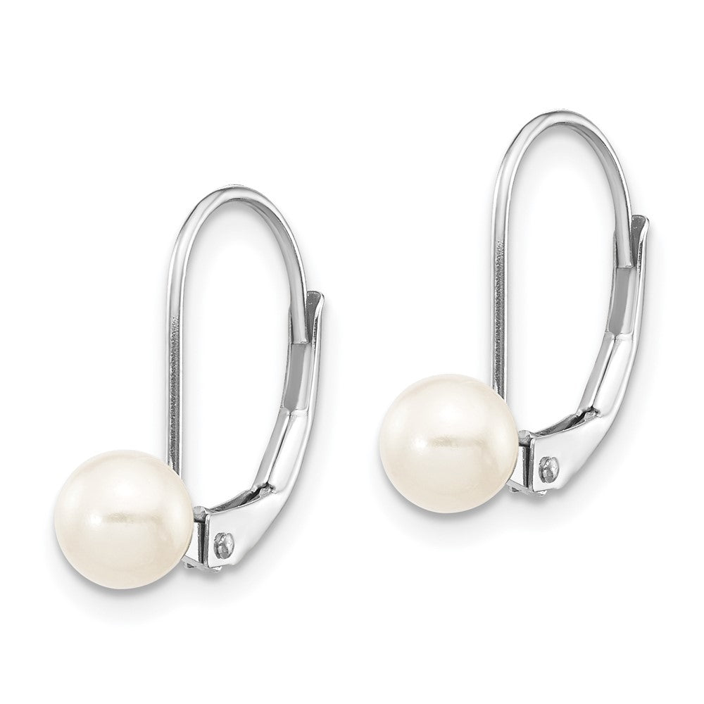 Round Freshwater Cultured Pearl Leverback Earrings