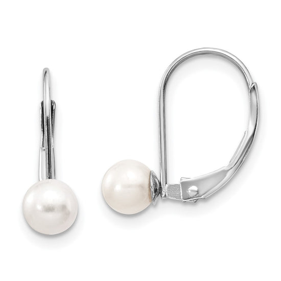 Round Freshwater Cultured Pearl Leverback Earrings
