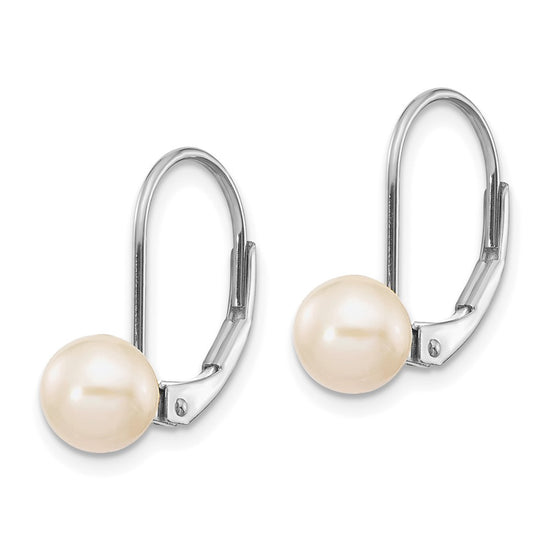 Round Freshwater Cultured Pearl Leverback Earrings
