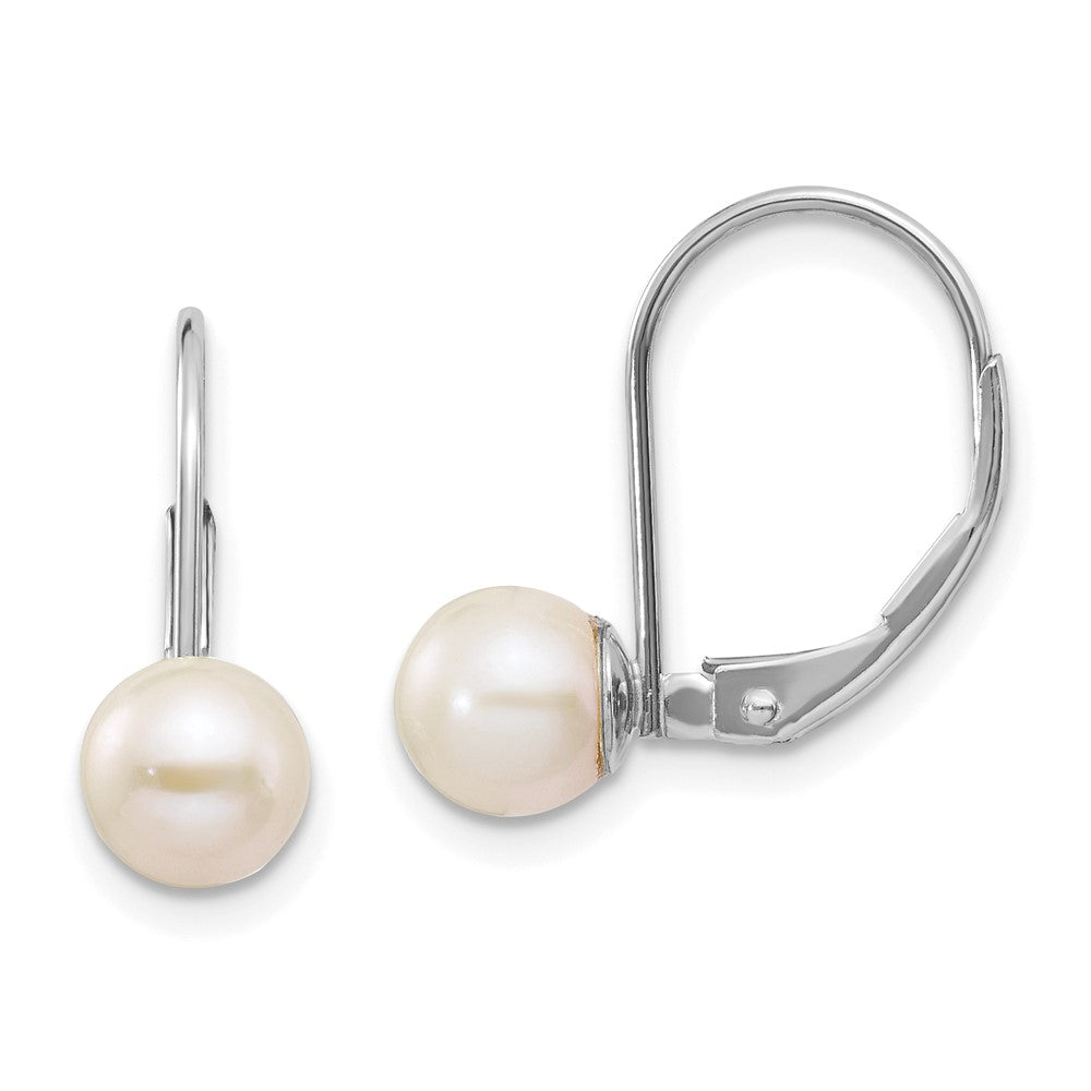 Round Freshwater Cultured Pearl Leverback Earrings
