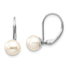 Round Freshwater Cultured Pearl Leverback Earrings
