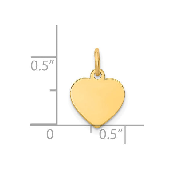 14k Plain .027 Gauge Engravable Heart 12x10mm Disc Charm
