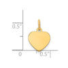 14k Plain .027 Gauge Engravable Heart 12x10mm Disc Charm