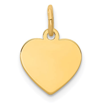 14k Plain .027 Gauge Engravable Heart 12x10mm Disc Charm