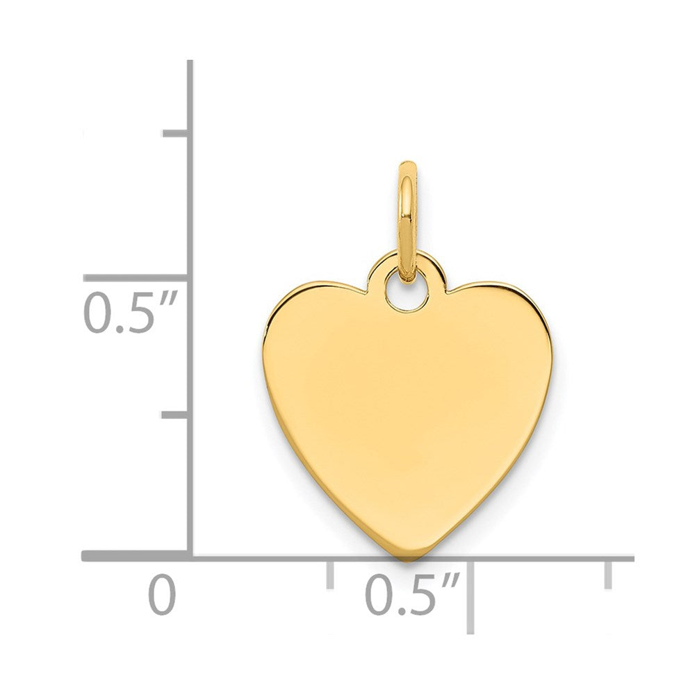 14k Plain .035 Gauge Engravable Heart 15x14mm Disc Charm