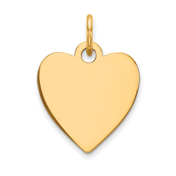 14k Plain .018 Gauge Engravable Heart 15x14mm Disc Charm