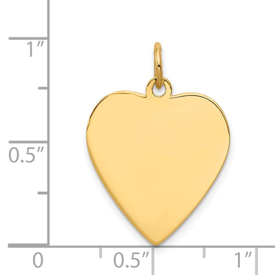 14k Plain .035 Gauge Engravable Heart 21x20mm Disc Charm