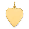 14k Plain .011 Gauge Engravable Heart 21x20mm Disc Charm