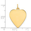 14k Plain .018 Gauge Engravable Heart 24x21mm Disc Charm