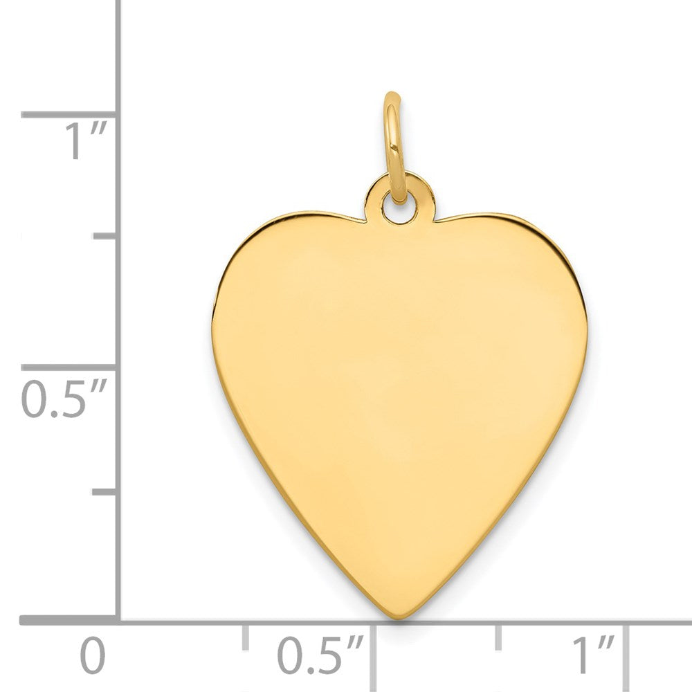 14k Plain .018 Gauge Engravable Heart 24x21mm Disc Charm