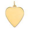 14k Plain .035 Gauge Engravable Heart 24x21mm Disc Charm