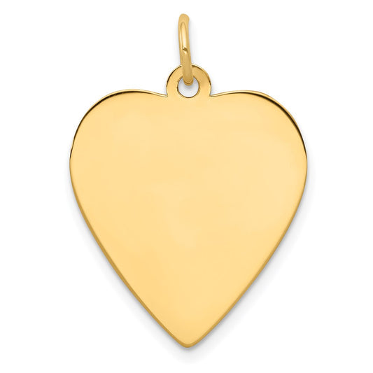 14k Plain .035 Gauge Engravable Heart 24x21mm Disc Charm