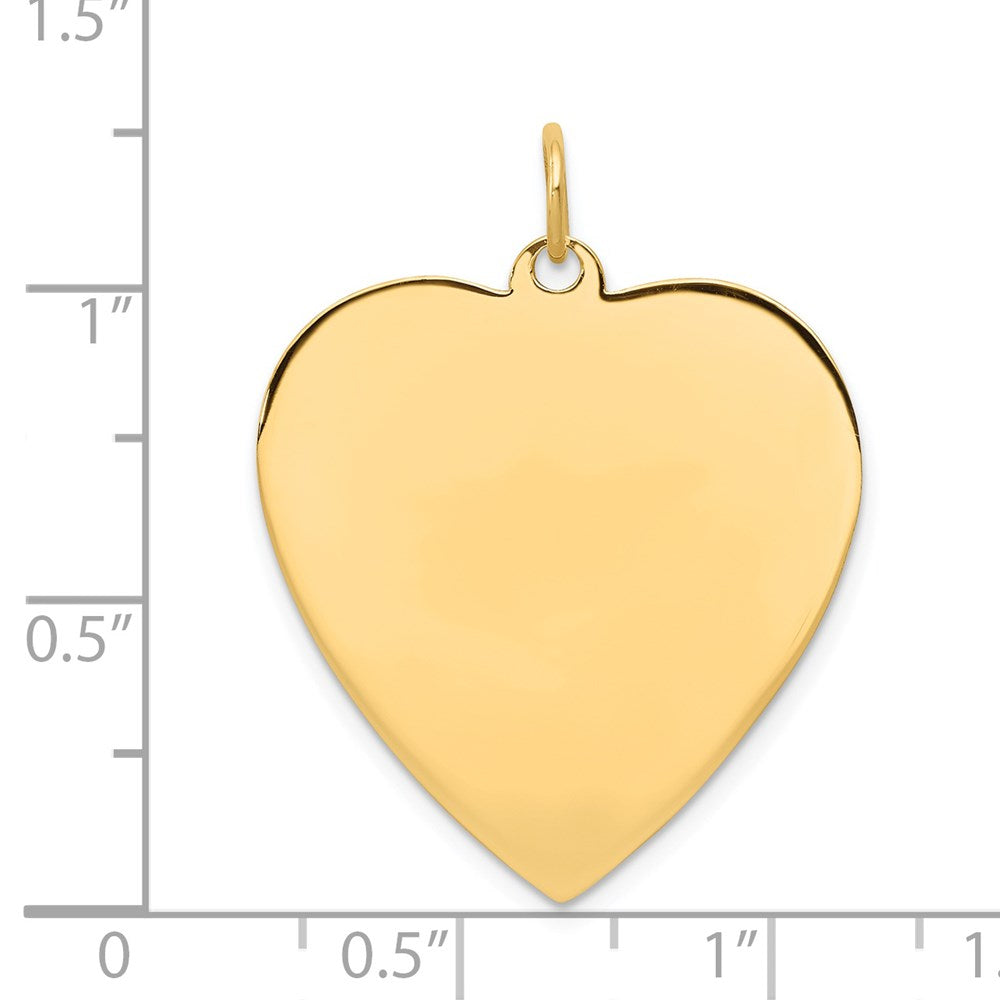 14k Plain .027 Gauge Engravable Heart 27x24mm Disc Charm