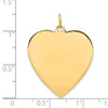 14k Plain .035 Gauge Engravable Heart 27x24mm Disc Charm