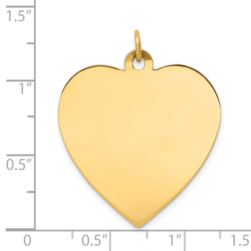 14k Plain .027 Gauge Engravable Heart 30x28mm Disc Charm