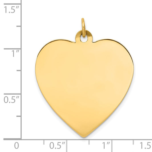 14k Plain .013 Gauge Engravable Heart 30x28mm Disc Charm