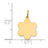 14k Plain .013 Gauge Engravable Flower 16x12mm Disc Charm