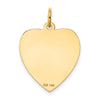 14k Etched Design .018 Gauge Engravable Heart 20x17mm Disc Charm