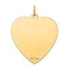 14k Etched Design .018 Gauge Engravable Heart 28x24mm Disc Charm