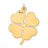 14k Plain .018 Gauge Engravable Clover 34x27mm Disc Charm
