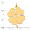 14k Plain .018 Gauge Engravable Clover 34x27mm Disc Charm