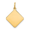 14k Plain .018 Gauge Diamond-Shaped Engravable 16.5x15mm Disc Charm