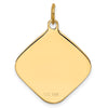 14k Patterned .018 Gauge Diamond-Shaped Engravable 24x21mm Disc Charm